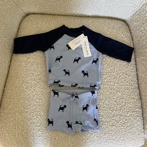 NWT Janie & Jack Baby Boy Rash Guard Set 0-3 months